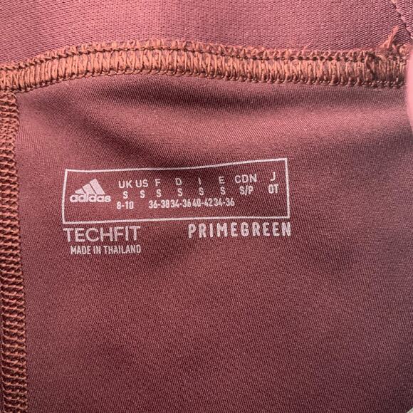 Adidas Womens Bike Training Shorts Techfit Burgundy Size S - Picture 4 of 7